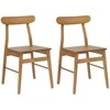 Valgomasis krėslas 2 pcs Natūrali 43 x 44,5 x 77 cm