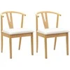 Valgomasis krėslas 2 pcs Natūralus ir šviesus