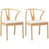 Valgomasis krėslas 2 pcs Natūralus ir šviesus