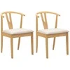 Valgomasis krėslas 2 pcs Natūralus ir šviesus