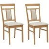 Valgomasis krėslas 2 pcs Natūralus ir šviesus