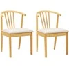 Valgomasis krėslas 2 pcs Natūralus ir šviesus