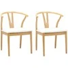 Valgomasis krėslas 2 pcs Natūralus ir šviesus