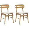 Valgomasis krėslas 2 pcs Natūralus ir šviesus