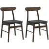 Valgomasis krėslas 2 pcs Tamsiai ruda ir juoda
