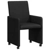 Valgomojo Kėdės su Ratukais 2 pcs Juoda 57 x 66 x 94 cm audinys