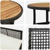 Lauko baldų komplektas Sodo valgomojo komplektas 5 pcs Juoda poliratanas