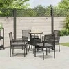 Lauko baldų komplektas Sodo valgomojo komplektas 5 pcs Juoda poliratanas