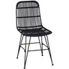 Valgomojo kėdė 2 pcs Juoda 41 x 55 x 85 cm Ratana ir Plienas