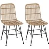 Valgomojo kėdė 2 pcs Natūrali 41 x 55 x 85 cm Ratana ir Plienas