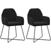 Valgomojo kėdės 2 pcs Aksomas Juoda 55 x 50 x 84 cm