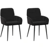 Valgomojo kėdės 2 pcs Aksomas Juoda 57 x 50 x 85 cm