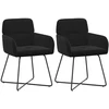 Valgomojo kėdės 2 pcs Aksomas Juoda 59 x 56,5 x 86 cm