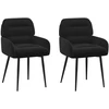 Valgomojo kėdės 2 pcs Aksomas Juoda 59 x 59,5 x 90 cm