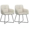 Valgomojo kėdės 2 pcs Aksomas Kreminė 59 x 56,5 x 86 cm