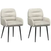 Valgomojo kėdės 2 pcs Aksomas Kreminė 59 x 59,5 x 90 cm