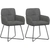 Valgomojo kėdės 2 pcs Aksomas Tamsiai pilka 59 x 56,5 x 86 cm