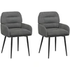 Valgomojo kėdės 2 pcs Aksomas Tamsiai pilka 59 x 59,5 x 90 cm