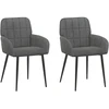 Valgomojo kėdės 2 pcs Aksomas Tamsiai pilka 56,5 x 50 x 86 cm