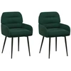 Valgomojo kėdės 2 pcs Aksomas Tamsiai žalia 59 x 59,5 x 90 cm