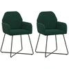 Valgomojo kėdės 2 pcs Aksomas Tamsiai žalia 55 x 50 x 84 cm