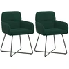Valgomojo kėdės 2 pcs Aksomas Tamsiai žalia 59 x 56,5 x 86 cm