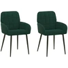 Valgomojo kėdės 2 pcs Aksomas Tamsiai žalia 56,5 x 50 x 86 cm