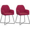 Valgomojo kėdės 2 pcs Aksomas Vyno raudona 55 x 50 x 84 cm