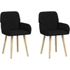 Valgomojo kėdės 2 pcs Audinys Juoda 56,5 x 50 x 87,5 cm