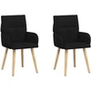 Valgomojo kėdės 2 pcs Audinys Juoda 60 x 56 x 96 cm