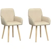 Valgomojo kėdės 2 pcs Audinys Kreminė 56,5 x 50 x 87,5 cm