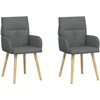 Valgomojo kėdės 2 pcs Audinys Tamsiai pilka 60 x 56 x 96 cm