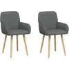 Valgomojo kėdės 2 pcs Audinys Tamsiai pilka 56,5 x 50 x 87,5 cm