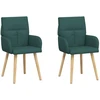Valgomojo kėdės 2 pcs Audinys Tamsiai žalia 60 x 56 x 96 cm