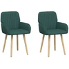 Valgomojo kėdės 2 pcs Audinys Tamsiai žalia 56,5 x 50 x 87,5 cm