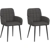 Valgomojo kėdės 2 pcs Dirbtinė oda Juoda 56,5 x 50 x 86 cm