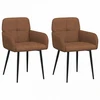 Valgomojo kėdės 2 pcs Dirbtinė suedė oda Ruda 59 x 56,5 x 85 cm