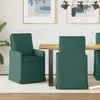 Valgomojo kėdės 2 pcs Tamsiai žalia 57 x 67 x 98 cm audinys