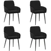 Valgomojo kėdės 4 pcs Aksomas Juoda 56,5 x 50 x 86 cm