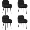 Valgomojo kėdės 4 pcs Aksomas Juoda 59 x 59,5 x 90 cm