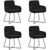 Valgomojo kėdės 4 pcs Aksomas Juoda 59 x 56,5 x 86 cm