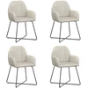 Valgomojo kėdės 4 pcs Aksomas Kreminė 55 x 50 x 84 cm