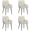 Valgomojo kėdės 4 pcs Aksomas Kreminė 57 x 50 x 85 cm