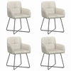 Valgomojo kėdės 4 pcs Aksomas Kreminė 59 x 56,5 x 86 cm