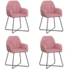 Valgomojo kėdės 4 pcs Aksomas Rožinė 55 x 50 x 84 cm