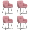 Valgomojo kėdės 4 pcs Aksomas Rožinė 59 x 56,5 x 86 cm