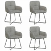 Valgomojo kėdės 4 pcs Aksomas Šviesiai pilka 59 x 56,5 x 86 cm