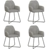 Valgomojo kėdės 4 pcs Aksomas Šviesiai pilka 55 x 50 x 84 cm