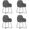 Valgomojo kėdės 4 pcs Aksomas Tamsiai pilka 55 x 50 x 84 cm