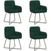 Valgomojo kėdės 4 pcs Aksomas Tamsiai žalia 59 x 56,5 x 86 cm